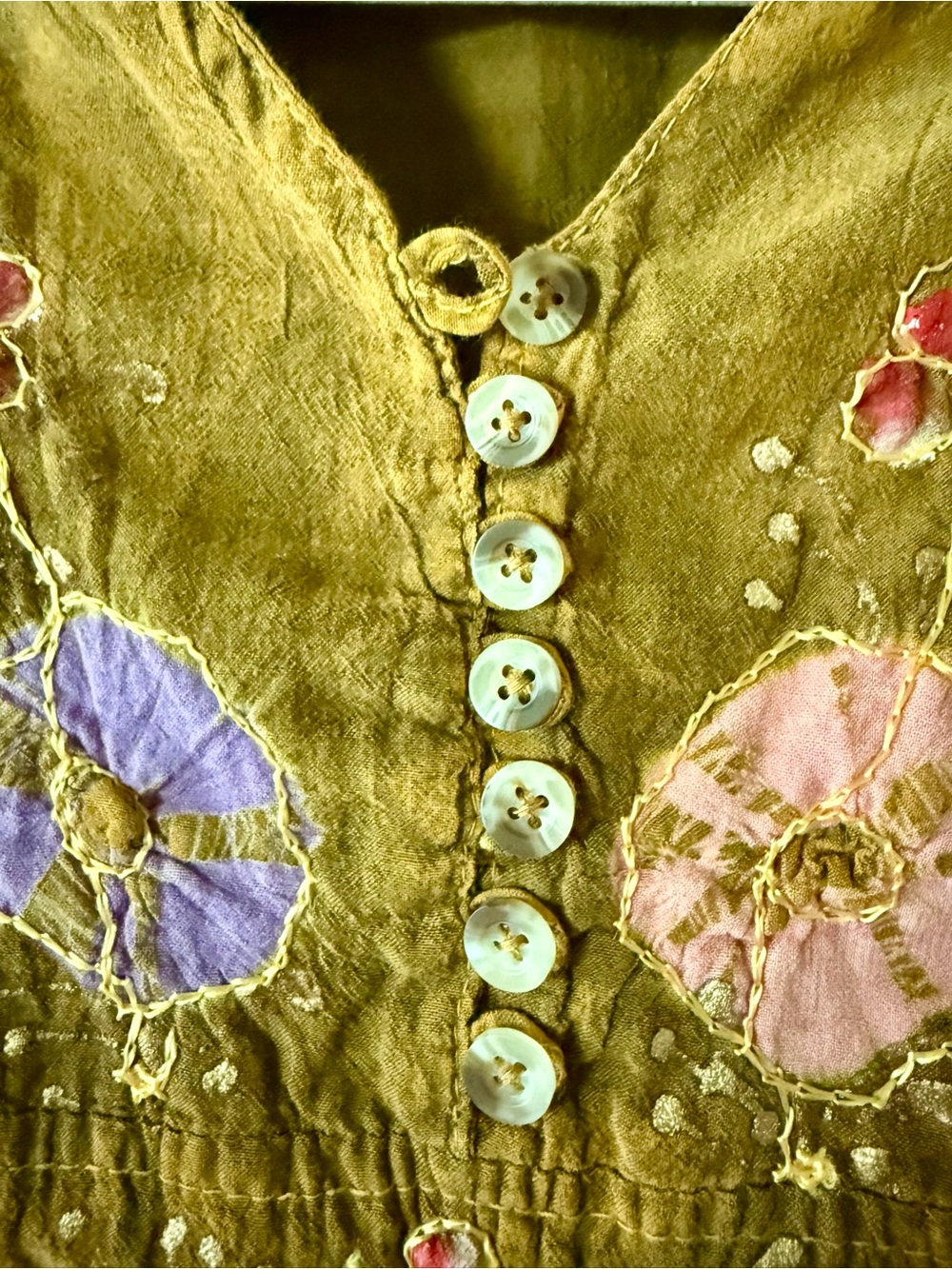 Vintage Somya Brown Embroidered Floral Tunic with Colorful Accents Y2K - Picture 2 of 12